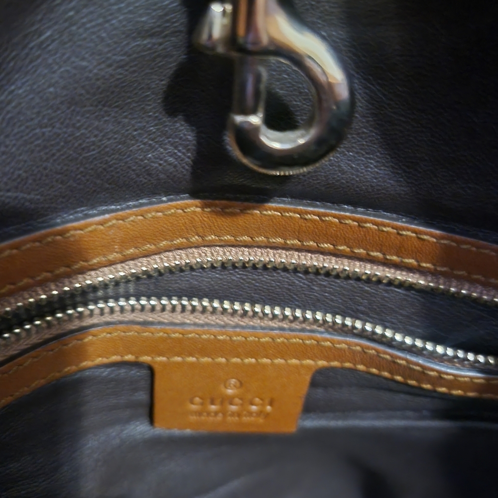 Gucci Beige/Brown Python Bag with Leather Tote - Picture 8 of 14